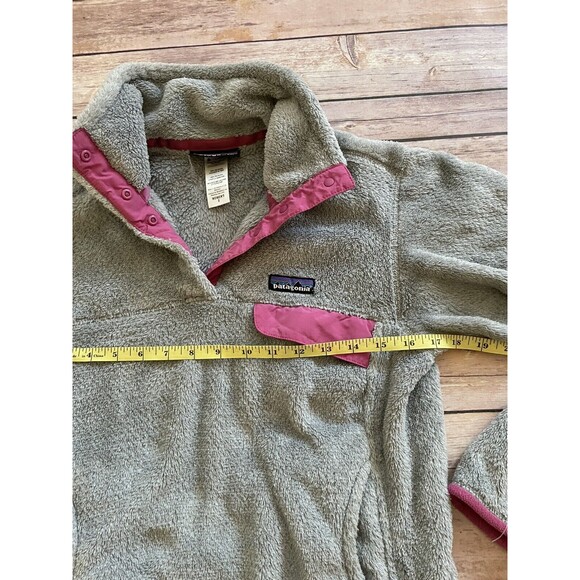 Patagonia Womens Fleece Jacket Gray 1/2 Snap Pullover Pockets S purple - Picture 4 of 7